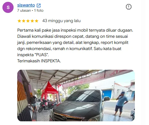 Ulasan Google pelanggan Inspekta 1