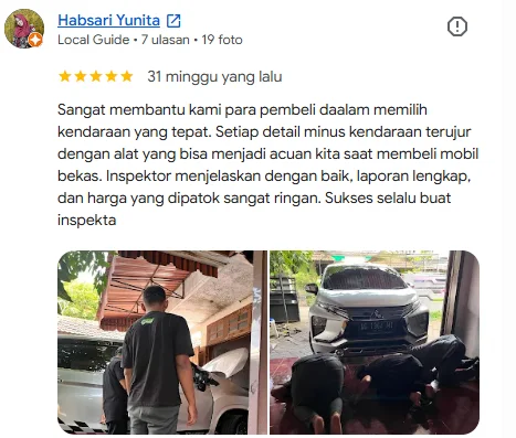 Ulasan Google pelanggan Inspekta 7