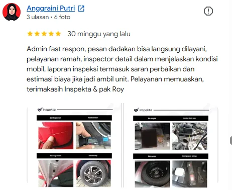 Ulasan Google pelanggan Inspekta 9