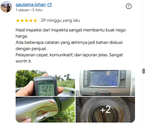 Ulasan Google pelanggan Inspekta 10